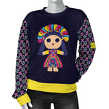Maria Mexican Doll Folk Art Woman Sweater - Pop You