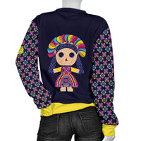 Maria Mexican Doll Folk Art Woman Sweater - Pop You