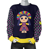 Maria Mexican Doll Folk Art Woman Sweater - Pop You